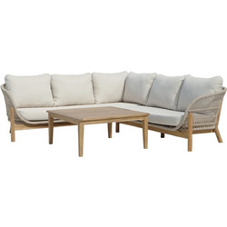 HomeMarkt Sanji Σετ Σαλόνι Κήπου Μασίφ Ξύλο 3τμχ Μπεζ HM6223