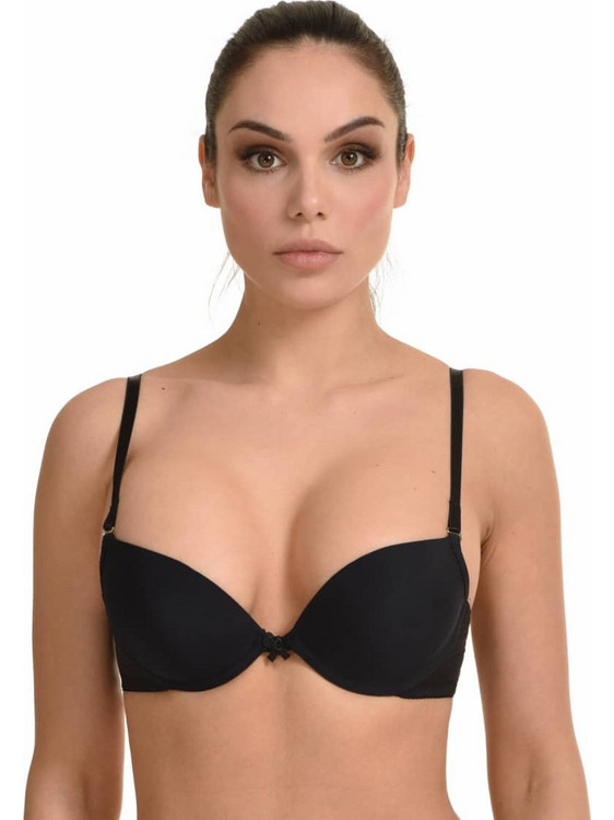 Miss Rosy Σουτιέν Balconette Push Up με Μπανέλα Μαύρο 180
