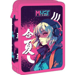 Must Anime Κασετίνα Γεμάτη με 2 Θήκες Ροζ 586720
