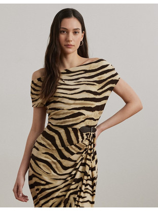 Lauren Ralph Lauren Midi Βραδινό Φόρεμα Μπεζ 200973604001