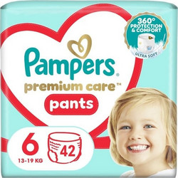 Pampers Premium Care Pants Πάνες Βρακάκι No6 13-19kg 42τμχ