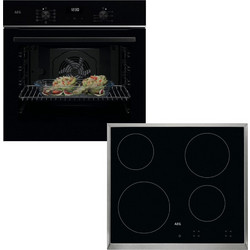 AEG Φούρνος Ηλεκτρικός Άνω Πάγκου 72lt 59.6cm TU5AB21FSB με Κεραμικές Εστίες HK624000XB