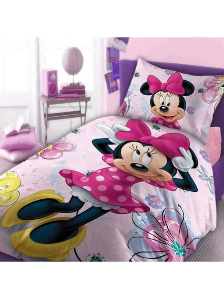 Dimcol Minnie 850 Σετ Παιδική Παπλωματοθήκη Μονή Βαμβακερή 160x240 Ροζ