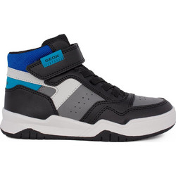 Geox Perth Παιδικά Sneakers Μποτάκια Μαύρα Ανθρακί Μπλε J367RF054FUC0043