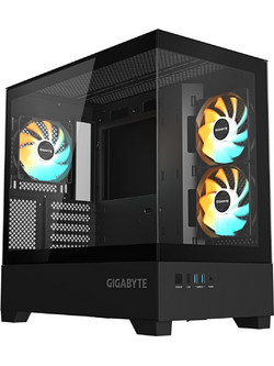 Gigabyte C201 Panoramic Black Midi Tower Κουτί Υπολογιστή RGB με Πλαϊνό Παράθυρο