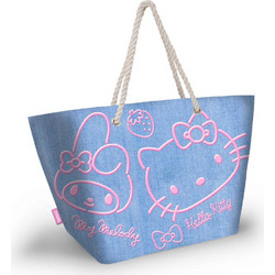 Karactermania Hello Kitty Blue Soleil Υφασμάτινη Τσάντα Θαλάσσης Ώμου Γαλάζια