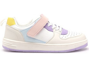 Bopy Lacenas Παιδικά Sneakers Λευκά Λιλά Κίτρινα