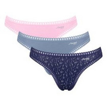 Sloggi Go Crush Βαμβακερά Γυναικεία String με Δαντέλα 3Pack 10219704-V004