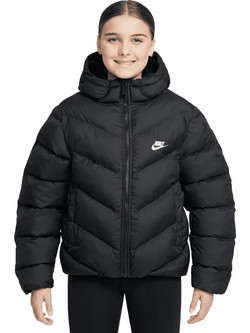 Nike Αθλητικό Παιδικό Μπουφάν Χειμωνιάτικο Puffer Αντιανεμικό Μαύρο HQ4976-010