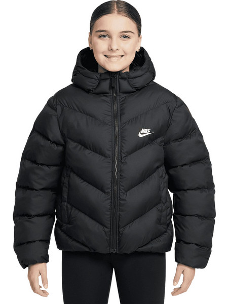 Nike Αθλητικό Παιδικό Μπουφάν Χειμωνιάτικο Puffer Αντιανεμικό Μαύρο HQ4976-010