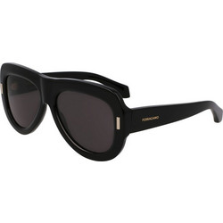 Salvatore Ferragamo SF2029SE-001 Γυναικεία Γυαλιά Ηλίου Aviator Κοκάλινα Μαύρα με Μαύρο Φακό