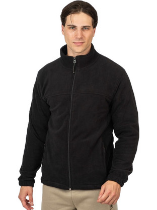 Rebase Ανδρική Ζακέτα Fleece με Φερμουάρ Μαύρη 252RFT-7005
