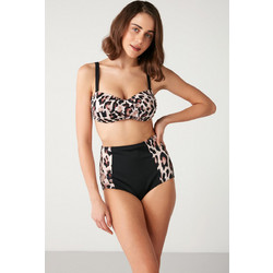 Kom Bikini Set Ψηλόμεσο Animal Print Μαύρο Καφέ 1M13MBKY231.030