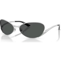 Versace VE2285 100087 Ανδρικά Γυαλιά Ηλίου Cat Eye Μεταλλικά Ασημί με Μαύρο Φακό