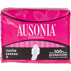Ausonia Ultrafina Night Σερβιέτες με Φτερά για Αυξημένη Ροή 6 Σταγόνες 9τμχ