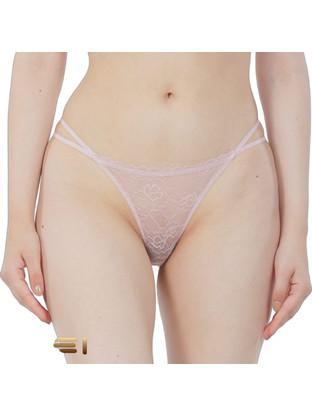 Mei Γυναικείο Sexy String με Δαντέλα Σομόν 1220