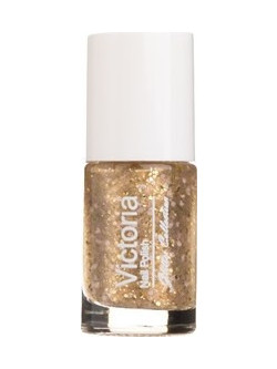 Victoria Beauty Χρυσό Κομφετί Gloss Βερνίκι Νυχιών Μακράς Διαρκείας 6ml