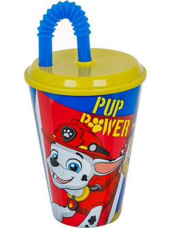 Ποτήρι Πλαστικό με Καλαμάκι Paw Patrol 430ml 1230130
