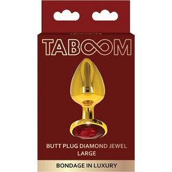 Taboom Diamond Jewel Large Πρωκτική Σφήνα Diamond Plug 9.5cm Κόκκινη Χρυσή