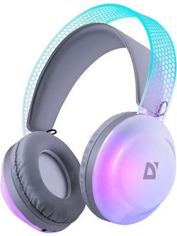 Defender Freemotion B651 Ασύρματα Bluetooth Ακουστικά Over Ear Γκρι Διαφανή