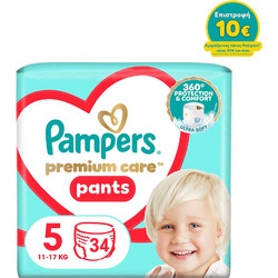 Pampers Premium Care Pants Πάνες Βρακάκι No5 11-17Kg 34τμχ