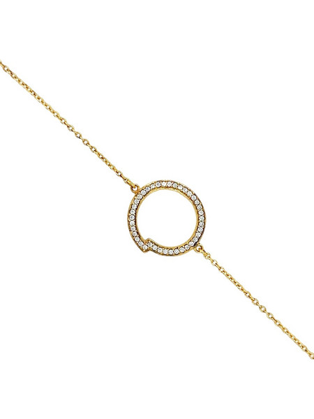 Obaku Γυναικείο Βραχιόλι Αλυσίδα από Ασήμι 925 Επιχρυσωμένο με Ζιργκόν J101BIG-17-1