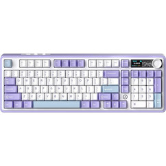 Ajazz AK980 Ασύρματο Μηχανικό Gaming Πληκτρολόγιο με Gift Διακόπτες RGB White Purple