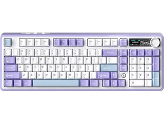 Ajazz AK980 Ασύρματο Μηχανικό Gaming Πληκτρολόγιο με Gift Διακόπτες RGB White Purple