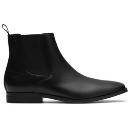 Clarks Paulton Easy Ανδρικά Chelsea Μποτάκια Δερμάτινα Μαύρα 26183387