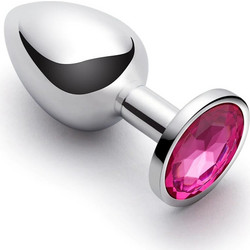 Kinksters Stainless Steel Small Πρωκτική Σφήνα Diamond Plug 7cm Ασημί Φούξια