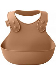 BIBS Overall Αδιάβροχη Σαλιάρα Σιλικόνης με Κουμπί & Τσέπη 6m+ Earth