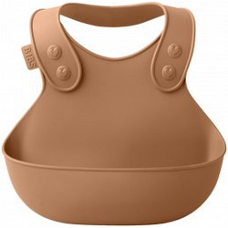 BIBS Overall Αδιάβροχη Σαλιάρα Σιλικόνης με Κουμπί & Τσέπη 6m+ Earth
