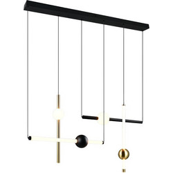 Trio Lighting Κρεμαστό Φωτιστικό Οροφής Ράγα Πολύφωτο LED με Φυσικό Λευκό Φως Μαύρο 331510680