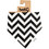 Just Baby Zig Zag Αδιάβροχη Σαλιάρα Μπαντάνα Υφασμάτινη με Κουμπί Λευκή Μαύρη