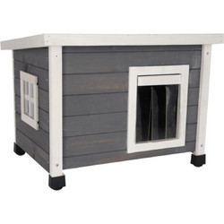 Kerbl Rustica Ξύλινo Σπιτάκι Γάτας Εξωτερικού Χώρου 57x45x43cm Γκρι