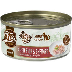 FISI Pure Meat Adult Chunks with Red Fish & Shrimps 170gr