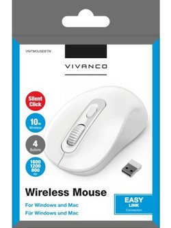 Vivanco VNITMOUSEBT Ασύρματο Ποντίκι White