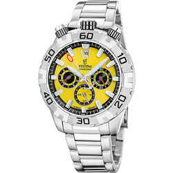 Festina Ανδρικό Ρολόι Χρονογράφος με Ασημί Μεταλλικό Μπρασελέ F20743/4