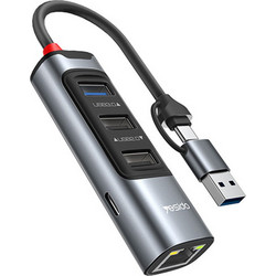 Yesido HB21 USB Hub 3.0 USB-C με 5 Θύρες USB-A / USB-C / Ethernet