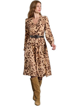 Matis-Fashion Midi Βραδινό Φόρεμα Κρουαζέ Μπεζ 3225909