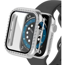 Leewello LW-409 Πλαστική Θήκη με Προστασία Οθόνης για Apple Watch 7 / 8 / 9 45mm Ασημί