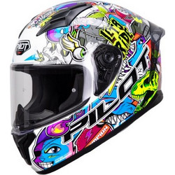 Pilot Helmets Flex Streetbomb White Κράνος Μηχανής Full Face 1450gr