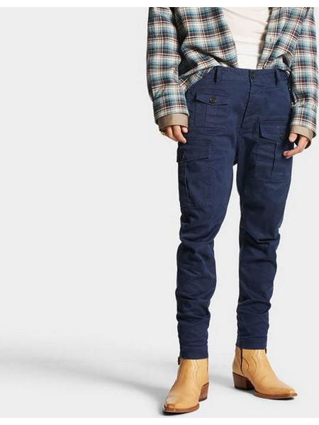 Dsquared2 Ανδρικό Παντελόνι Cargo Κανονική Εφαρμογή Navy Μπλε S74KB1128S39021-476