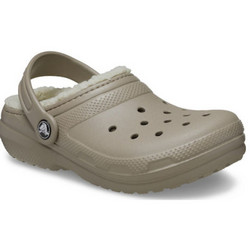 Crocs Ανατομικές Χειμερινές Παιδικές Παντόφλες με Γούνα Μπεζ Καφέ 3070092YB