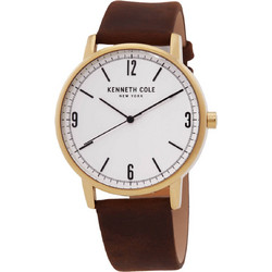 Kenneth Cole Ανδρικό Ρολόι με Καφέ Δερμάτινο Λουράκι KCWGA7006602