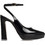 Sante Γόβες Slingback Λουστρίνι με Χοντρό Ψηλό Τακούνι & Φιάπα Μαύρες 25-677-01