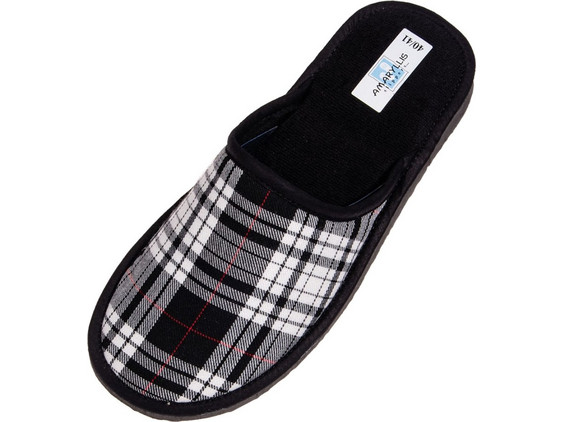 Amaryllis Slippers Χειμερινές Ανδρικές Παντόφλες Μαύρες 53211-3