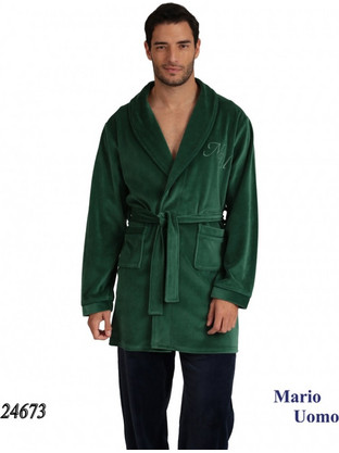 Lydia Creations Χειμωνιάτικη Ανδρική Ρόμπα Fleece Κυπαρισσί 24673