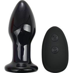 Kinksters Glass Πρωκτική Σφήνα Ασύρματη με Δόνηση 10cm Μαύρη