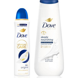 Dove Advanced Care Deeply Nourishing Shower Gel 400ml + Original Deodorant 150ml